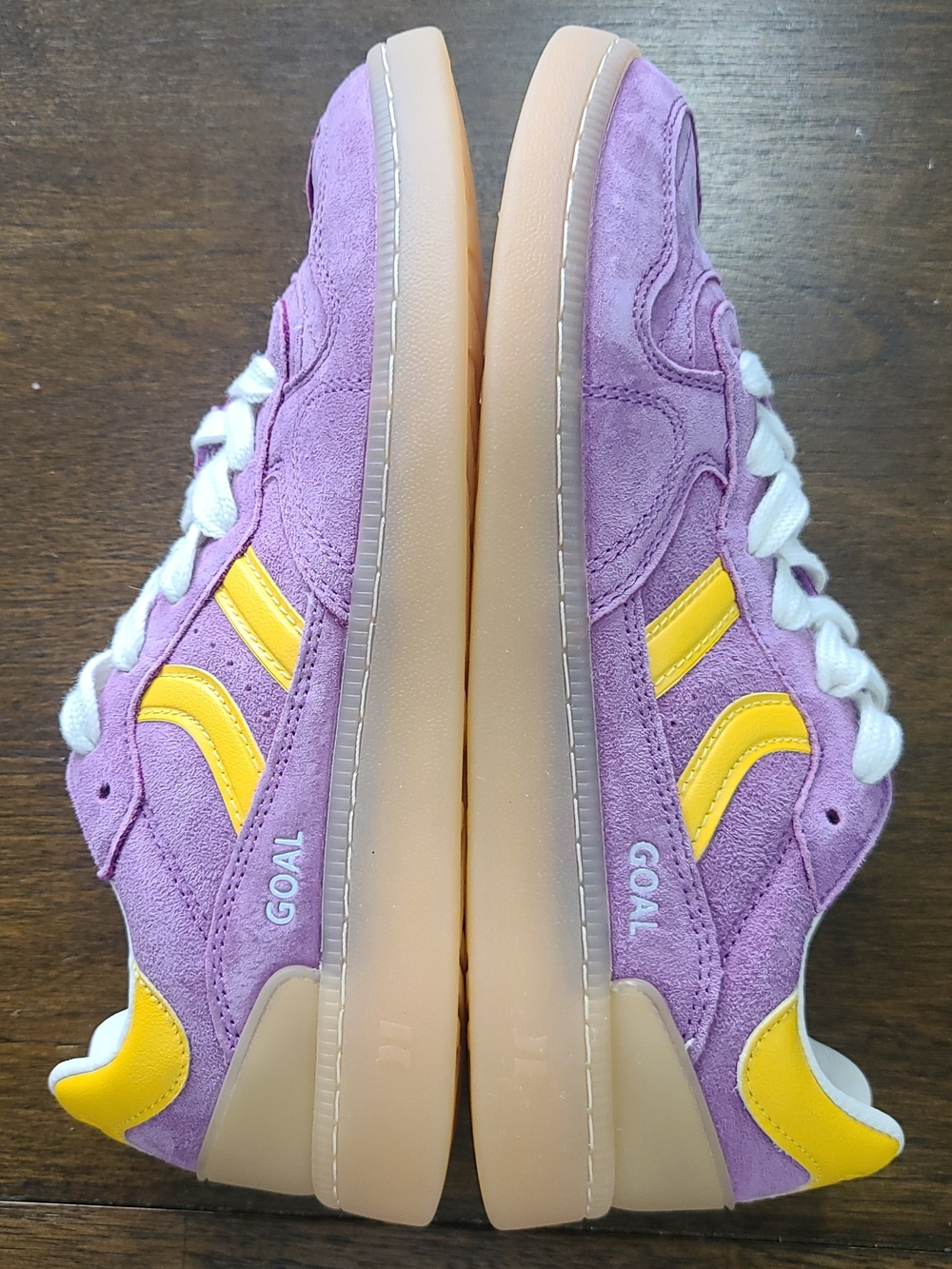 Coolway Goal Purple/Yellow Suede Low Top Lace-Up Athletic Sneaker Women's